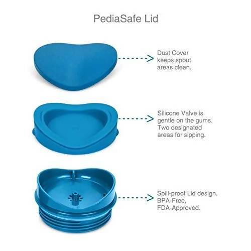 Image 4 of Vaya Drynk Stainless Steel Strawless Silicone Bunnies Print Spout Tumbler With Spill-Proof Pediasafe Lid - 350ml (Blue)