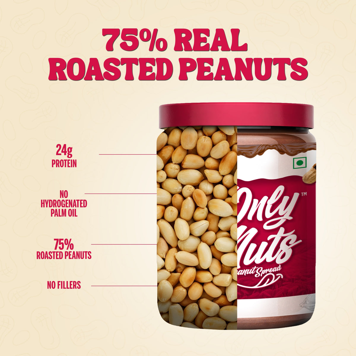 Image 4 of Doctor's Choice ONLY NUTS - Peanut Spread Creamy Choco Fudge
