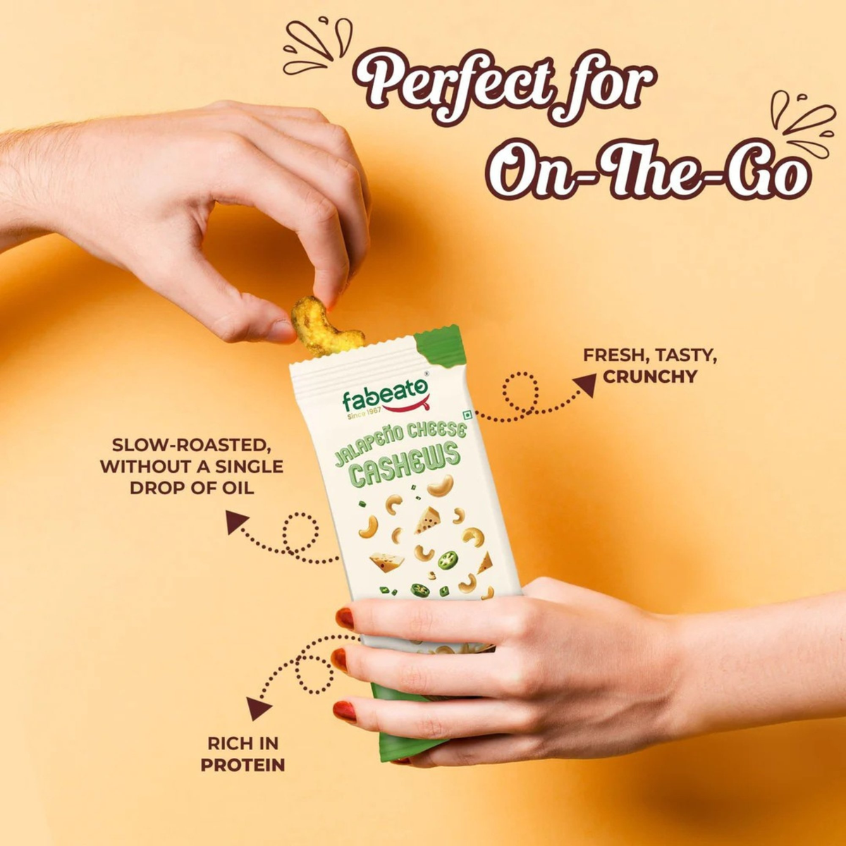 Image 3 of Fabeato Munch on the Go Snack Premium Jalapeno Cheese Cashews