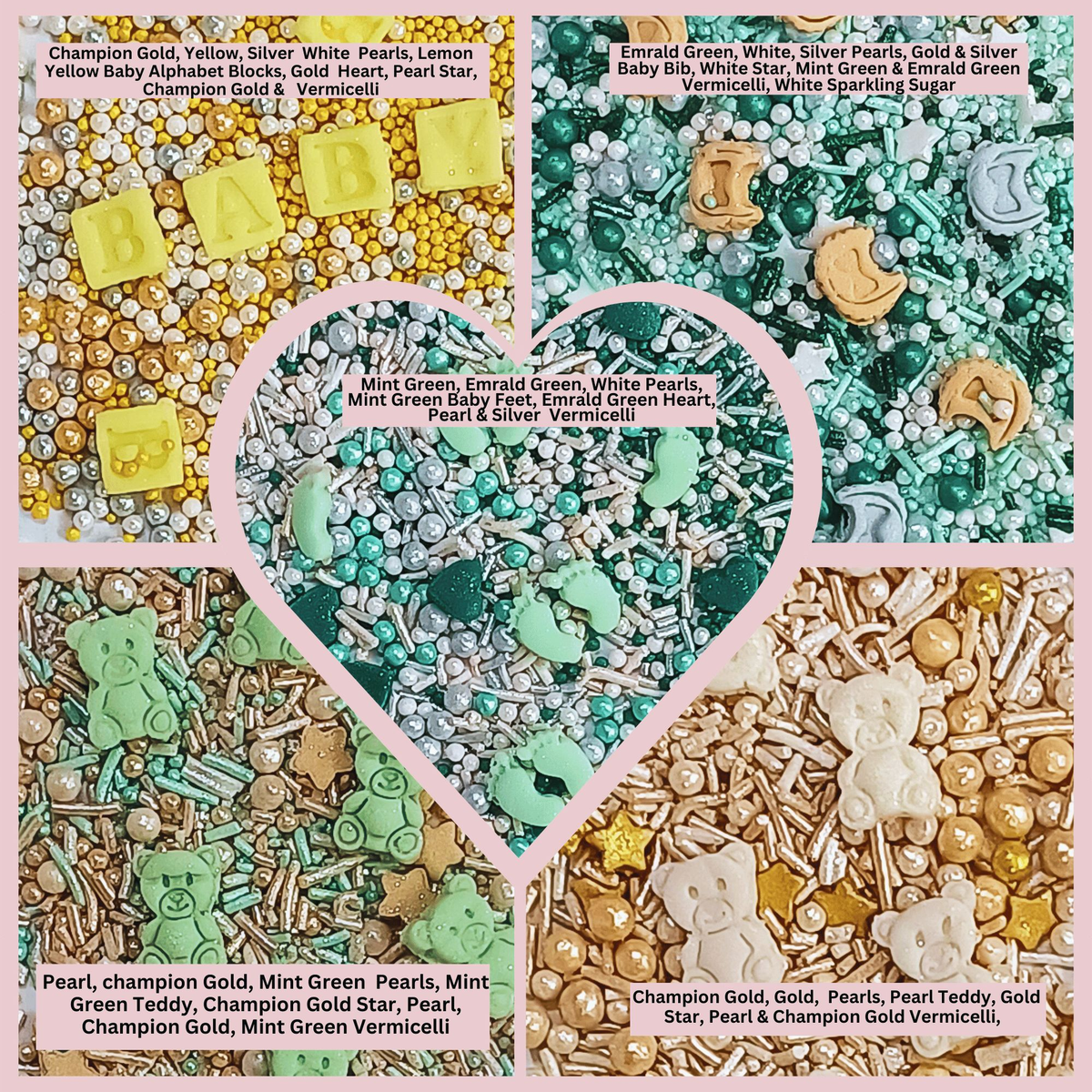 Image 3 of Confect Baby Shower Sprinkles | Birthday Sprinkles | Gender Reveal Sprinkles Pack of 5 (BABY SHOWER -08)
