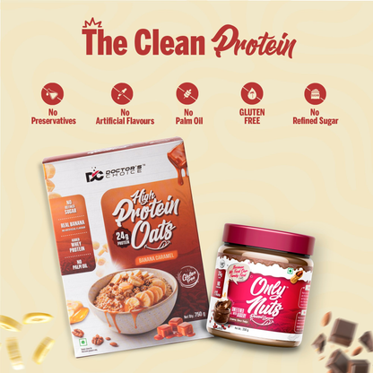 Image 3 of Doctor's Choice Protein Oats Banana Caramel 750g + Choco Fudge Peanut Spread creamy 750g