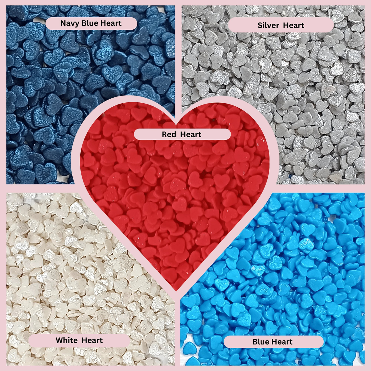 Image 3 of Confect Heart Sprinkles | Captain's Colors Patriotic Sprinkles