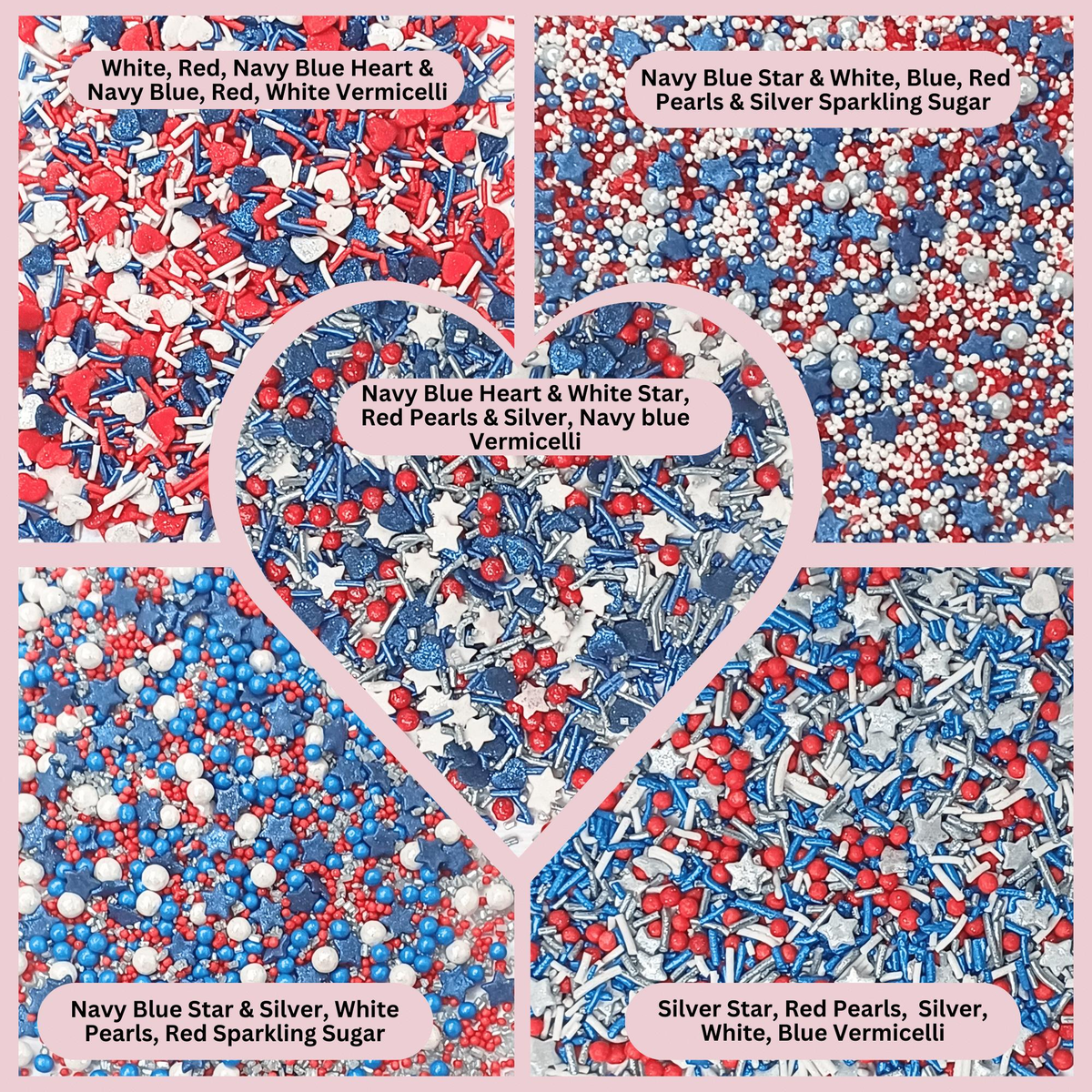 Image 3 of Confect Mix Heart & Star Patriotic Sprinkles