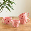 Image 1 of Default Title for the product ExclusiveLane Poppy Hearts Ceramic Coffee Mugs Set of 4 (210 ml)
