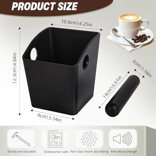 Image 2 of Supvox Knock Box Coffee Grounds Bin with Cross Bar, Reusable Container