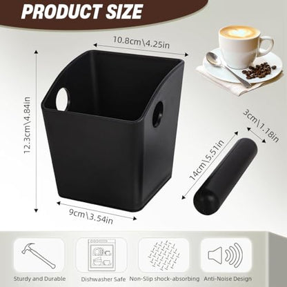 Image 2 of Supvox Knock Box Coffee Grounds Bin with Cross Bar, Reusable Container