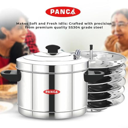 Image 2 of PANCA Stainless Steel Idli Maker 6 Plates 24 Idli Cooker Stainless Steel, Idly Dhokla Multipurpose Cooker Steamer (24 Idli, Big)