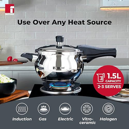 Image 5 of Bergner Pura Stainless Steel Pressure Cooker with Outer Lid