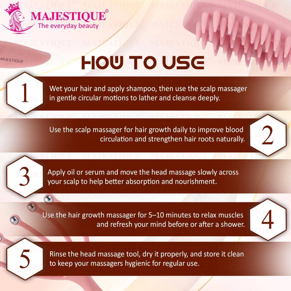 Image 3 of Majestique 2-In-1 Hair Massaging Set
