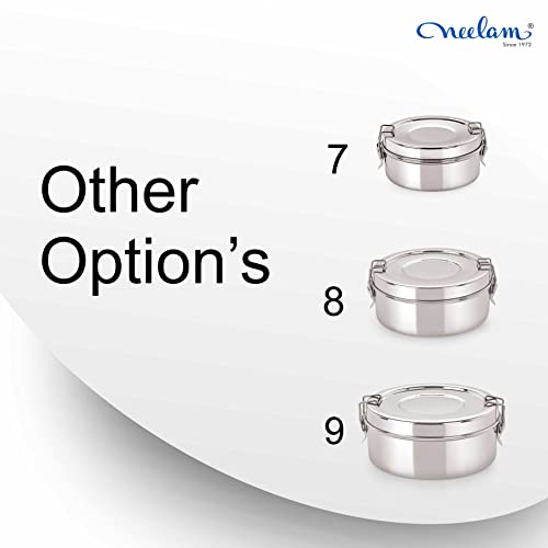 Image 5 of neelam Stainless Steel Round Double Decker Lunch Box-450 ml