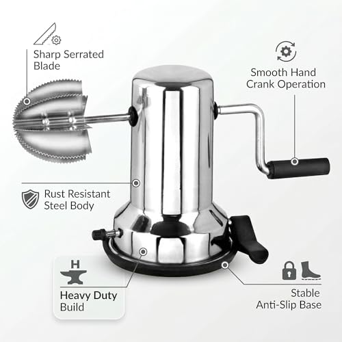Image 2 of LABHUBA Premium Stainless Steel Coconut Scraper with Vacuum Base