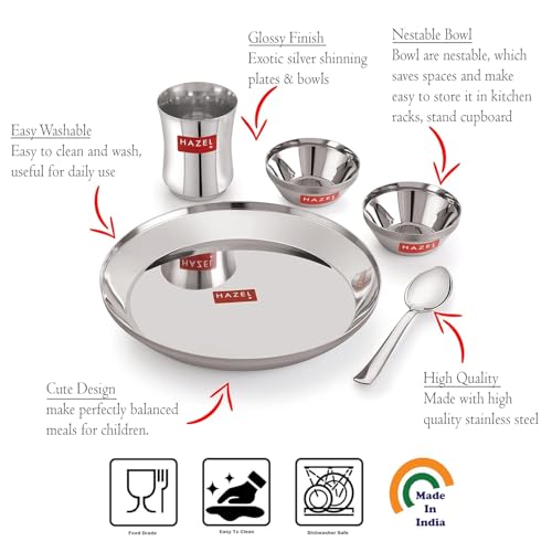 Image 4 of HAZEL Stainless Steel Kids Dinner Set 5-Piece