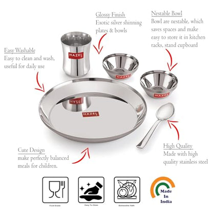 Image 4 of HAZEL Stainless Steel Kids Dinner Set 5-Piece