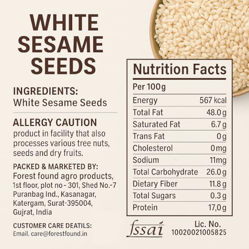 Image 3 of Forest Found Natural White Sesame Seeds 900g