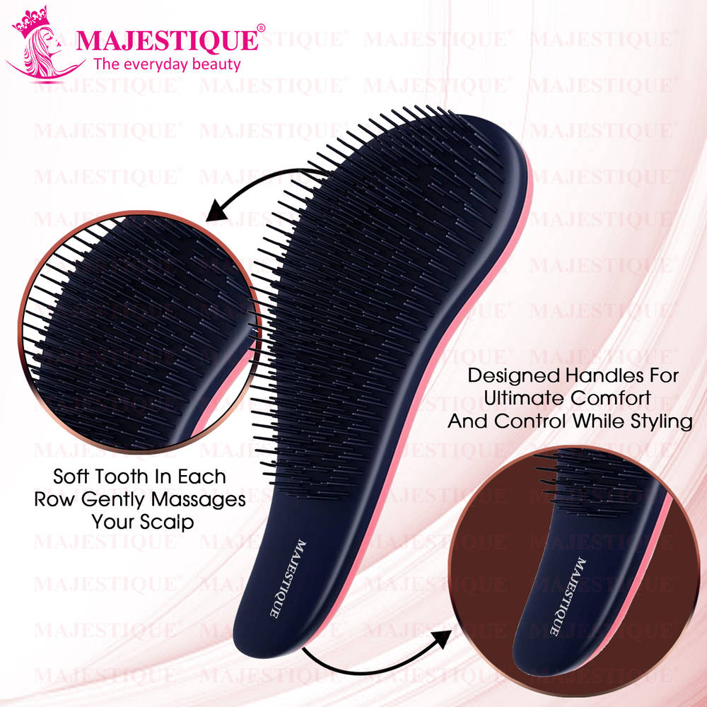 Image 4 of Majestique Wide Curve Detangling Hair Brush