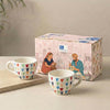 Image 1 of Default Title for the product ExclusiveLane Colourful Hearts Ceramic Coffee Mugs Set of 2 270 ml