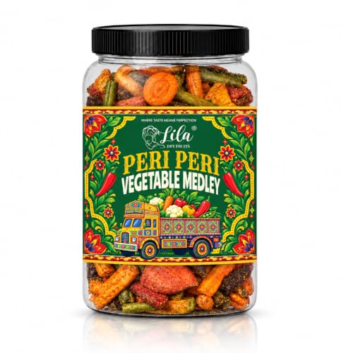Image 2 of 250 g (Pack of 1) for the product LILA DRY FRUITS Dried Vegetable Chips Mix with Peri Peri Seasoning