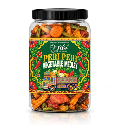 Image 1 of 100 g (Pack of 1) for the product LILA DRY FRUITS Dried Vegetable Chips Mix with Peri Peri Seasoning