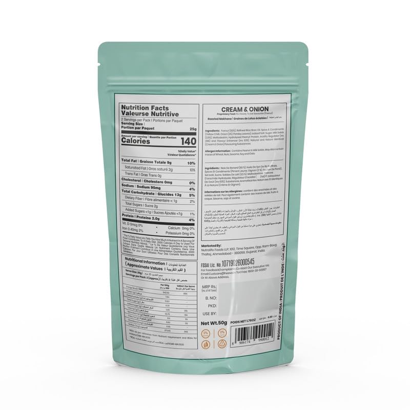 Image 3 of Heeva Roasted Makhana Cream n Onion 50g Pack of 2