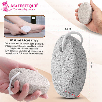 Image 2 of Majestique Pumice Stone With Grip - Combo Pack, Bathing & Foot Cleaning Stone