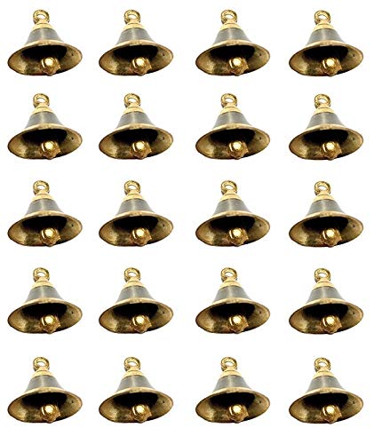 Image 11 of 2 Inch / Pack of 20 for the product Uapan Brass Pooja Room Bells with J Hook