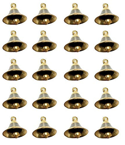 Image 11 of 2 Inch / Pack of 20 for the product Uapan Brass Pooja Room Bells with J Hook