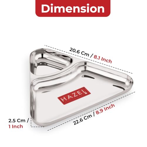 Image 4 of HAZEL Stainless Steel 2 Section Triangle Plate