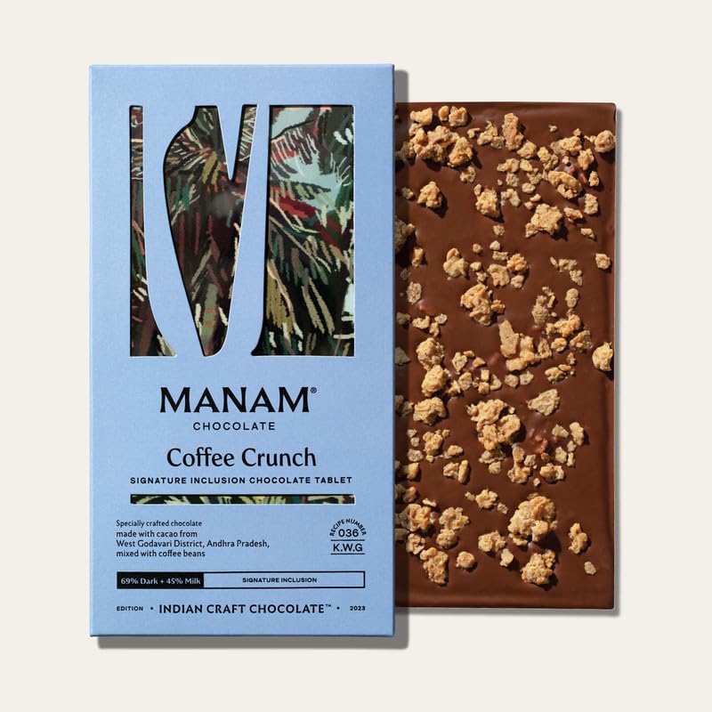 Image 1 of Default Title for the product Manam Chocolate Signature Inclusion Tablet - Coffee Crunch, 69% Dark & 45% Milk - 80g