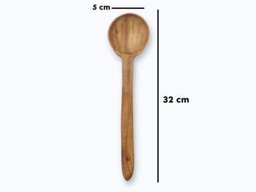 Image 5 of Vesta Homes Neem Wood Spoon, Compact Flip, Spatula/Ladle Set of 3