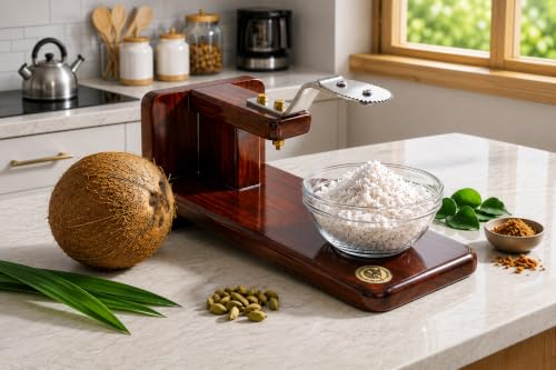 Image 6 of Bharatroots Premium Wooden Coconut Scraper Chirava 1100 Gram