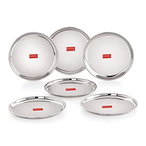 Image 15 of 23.5 CM / Set of 6 for the product HAZEL Stainless Steel Plates