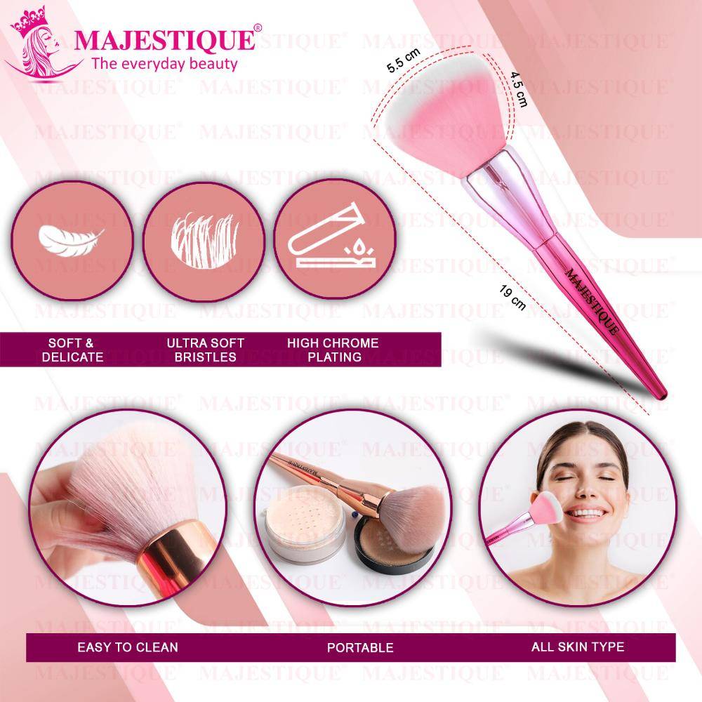 Image 3 of Majestique Makeup Foundation Brush With Mushroom Puff