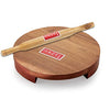Image 1 of Default Title for the product Hazel Wooden Polpat Roti Roller Combo Large, 24cm, Sagwan, Brown, 2 Pc Set