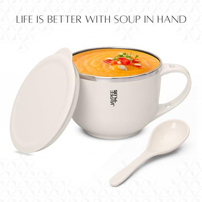 Image 4 of Jaypee Plus Stainless Steel Soup Bowl with Lid & Spoon Holder 700 ml