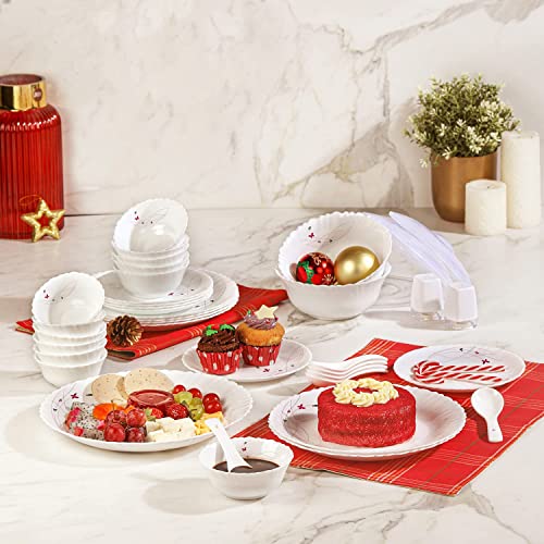 Image 3 of CELLO Lush Fiesta Dazzle Series Opalware Dinner Set of 37 Pieces for Family of 6