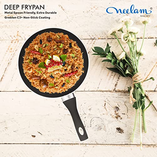 Image 5 of neelam Non-Stick Deep Fry Pan with Glass Lid, 22 cm