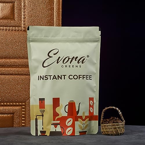 Image 2 of Evora Greens Classic Instant Coffee | Arabica & Robusta Blend | Strong Aroma & Smooth Taste | Hot, Cold & Black Coffee | Makes ~50 Cups | 500g Glass Jar
