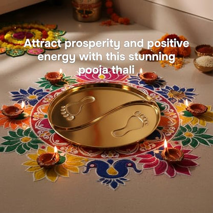 Image 2 of ALCU Pooja Thali for Diwali & Navratri (Golden)