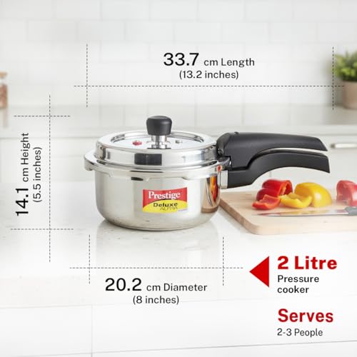 Image 4 of Prestige Stainless Steel Deluxe Alpha Svachh Outer Lid Pressure Cooker 2 Litre