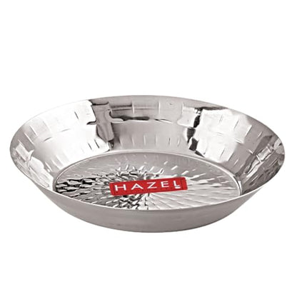 Image 6 of HAZEL Stainless Steel Snack Plate 18.5 cm Hammered Design, 650ml