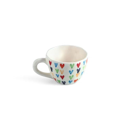 Image 4 of ExclusiveLane Colourful Hearts Ceramic Coffee Mugs Set of 2 270 ml