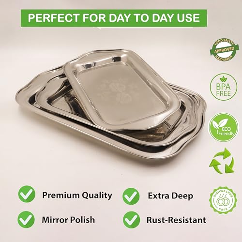 Image 6 of Spillbox Stainless Steel Multipurpose Serving Tray Set of 3