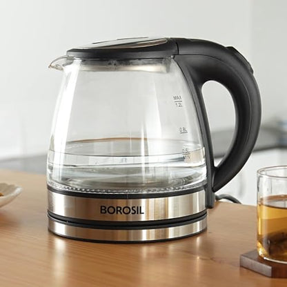 Image 1 of Black for the product Borosil Electric Glass Kettle