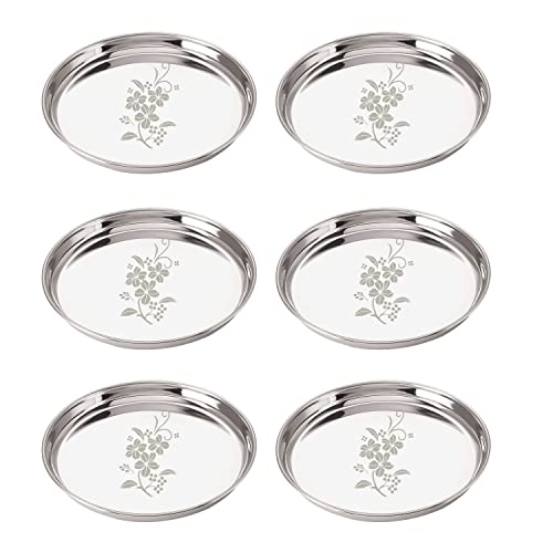 Image 1 of Default Title for the product neelam Stainless Steel Buffet Plate 30 cm Set of 6