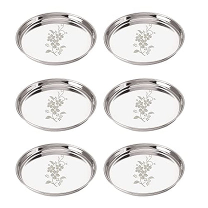 Image 1 of Default Title for the product neelam Stainless Steel Buffet Plate 30 cm Set of 6
