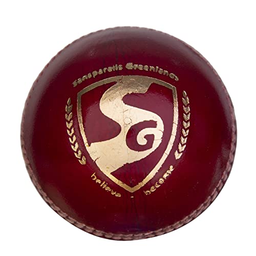 Image 3 of SG Shield 30 Four-Piece Water Proof Cricket Leather Ball (RED)