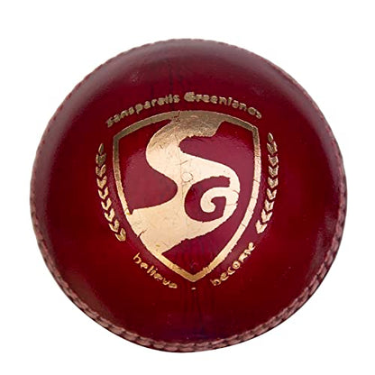 Image 3 of SG Shield 30 Four-Piece Water Proof Cricket Leather Ball (RED)