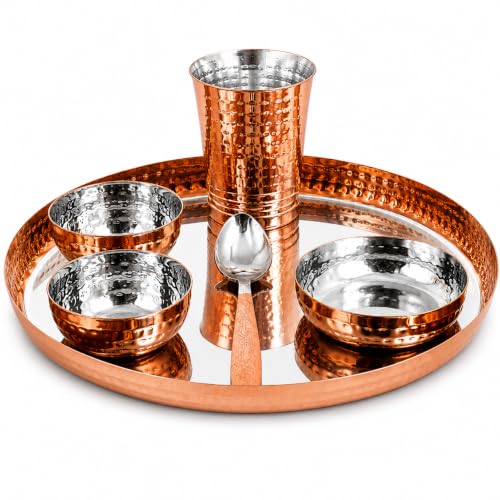Image 1 of Default Title for the product LiMETRO STEEL Dinner Set (Tree) Copper Coated Set of 6