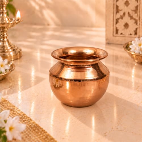 Image 2 of Small for the product Spillbox Traditional Handcrafted Copper Lota (Large)