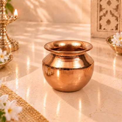 Image 2 of Small for the product Spillbox Traditional Handcrafted Copper Lota (Large)